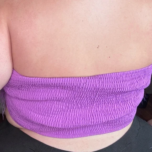 Purple feather tube top - Picture 4 of 4